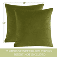 thumbnail image 4 of StangH Soft Square Velvet Cushion Cases for Couch 18x18 inches Set of 2, Christmas Decorative Throw Pillow Covers for Living Room Winter Holiday Decor for Car/Bed/Balcony, Olive Green, 4 of 7