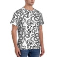 thumbnail image 2 of Bixox Men's Hand Drawn Snake Printed Short Sleeve Skinny Athletic T-Shirt, 2 of 6