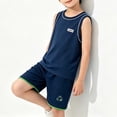 thumbnail image 5 of Cethrio Boys Activewear Outfit Sets, Sleeveless Running Quick-drying 2 Piece Kids Athletic Clothing Sets Navy Size 7-8 T, 5 of 8