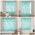 thumbnail image 6 of Teal Ombre Coastal Sheer Curtains 72 Inches Long, Nautical Beach Starfish Coral Summer Light Filering Curtains, Breathable Simi Curtain Privacy Drapes for Living Room Bedroom Window Treatment, 6 of 9