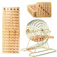 thumbnail image 2 of GSE Bingo Game, Bingo Game Set with Cage and Balls, Wood Bingo Master Board, 75 Wood Bingo Balls, Shutter Bingo Cards, Bingo Cage Ideal for Large Groups, Parties (Gold Cage with Accessory), 2 of 5