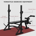 thumbnail image 3 of Soozier Weight Bench – Adjustable Flat Incline Decline Workout Bench with Squat Rack & Leg Developer, Black Steel Frame, 68.9” x 38.6” – Home Gym Strength Training, 3 of 7