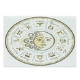 thumbnail image 1 of Zodiac Cutting Board, Circular Zodiac Chart Apparent Position of Sun and Moon in Centre Pattern Print, Decorative Tempered Glass Cutting and Serving Board, Large Size, Yellow Beige, by Ambesonne, 1 of 1