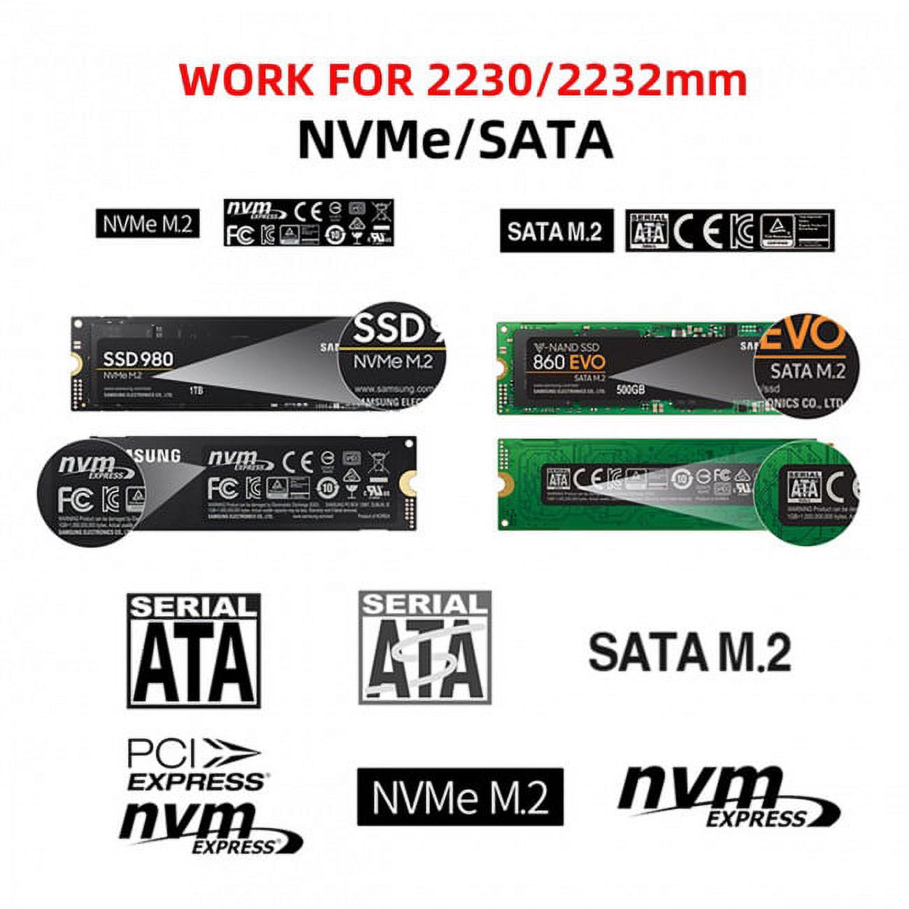 JSER Combo Type-C USB3.0 to NVME M-key M.2 NGFF SATA SSD PCBA Case 2230/2242mm Adapter RTL9210B Chipset