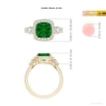 thumbnail image 5 of ANGARA Cushion Lab Grown 1.9 Ct Emerald Halo Double Shank Engagement Ring for Women in 14K Yellow Gold (Size-8mm) | May Birthstone, Anniversary, Jewelry Gift for Women | Lab-Grown Emerald Ring, 5 of 9