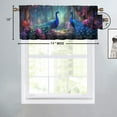 thumbnail image 4 of Peacock Curtain Valances Teal Animal Rustic Flower Vintage Elegant Asian Wildlife Bird Window Treatment for Living Room Bedroom Bathroom 54 by 18 in, 2 Panel, 4 of 6
