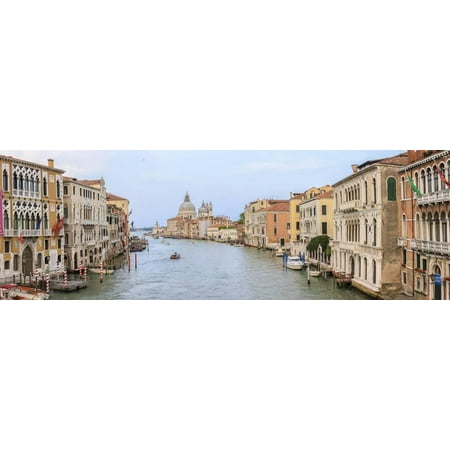 Panorama. Grand Canal. Basilica Di Santa Maria Della Salute in Background. Venice. Italy Print Wall Art By Tom