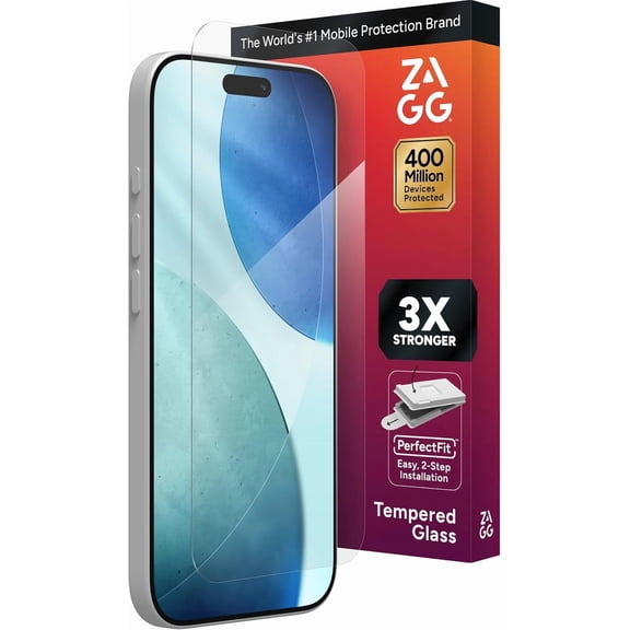 ZAGG Glass  Screen Protector for iPhone 17 - 3X Stronger Impact & Shatter Protection Scratch & Smudge-Resistant iPhone Tempered Glass Easy PerfectFit Install