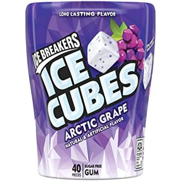 6 Pack | Ice Breakers Ice Cubes Sugar Free Gum, Arctic Grape, 40 Pieces