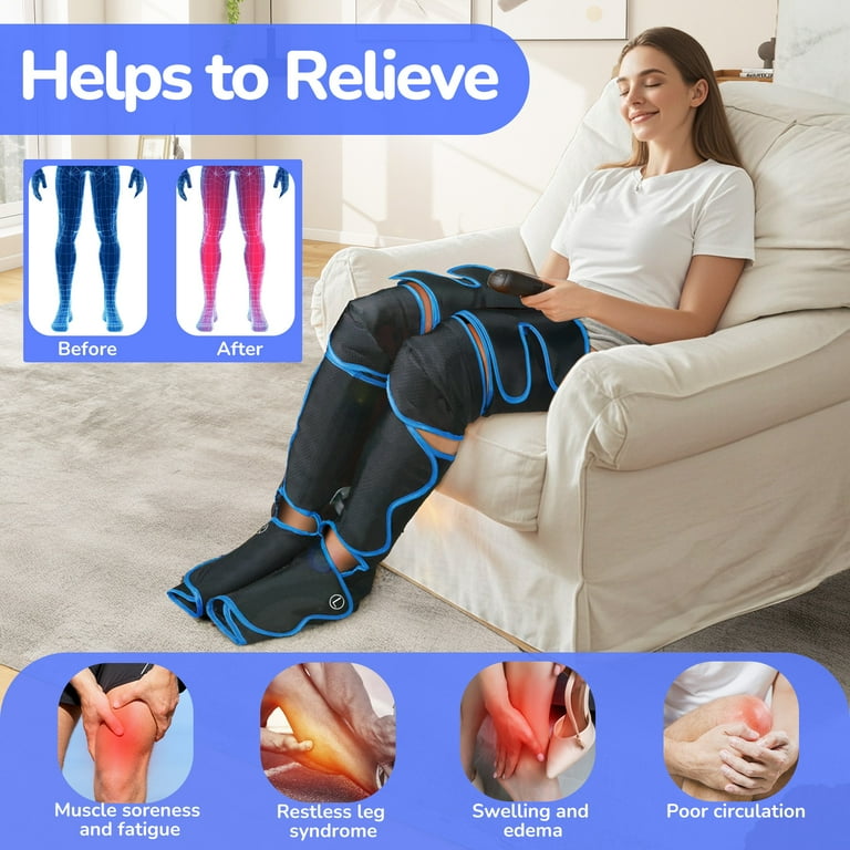 Qunler Leg Massager, Air Compression Foot Massager, Heating