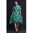 thumbnail image 5 of Bimba Butterfly Print Cold Shoulder Women Swing Tunic Flutter Sleeve Midi Dress-Small, 5 of 6
