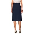 thumbnail image 3 of INSPIRE CHIC Stylish Women's Pencil Skirt with High Waist and Split Back for Work and Casual Wear S Navy Blue, 3 of 5