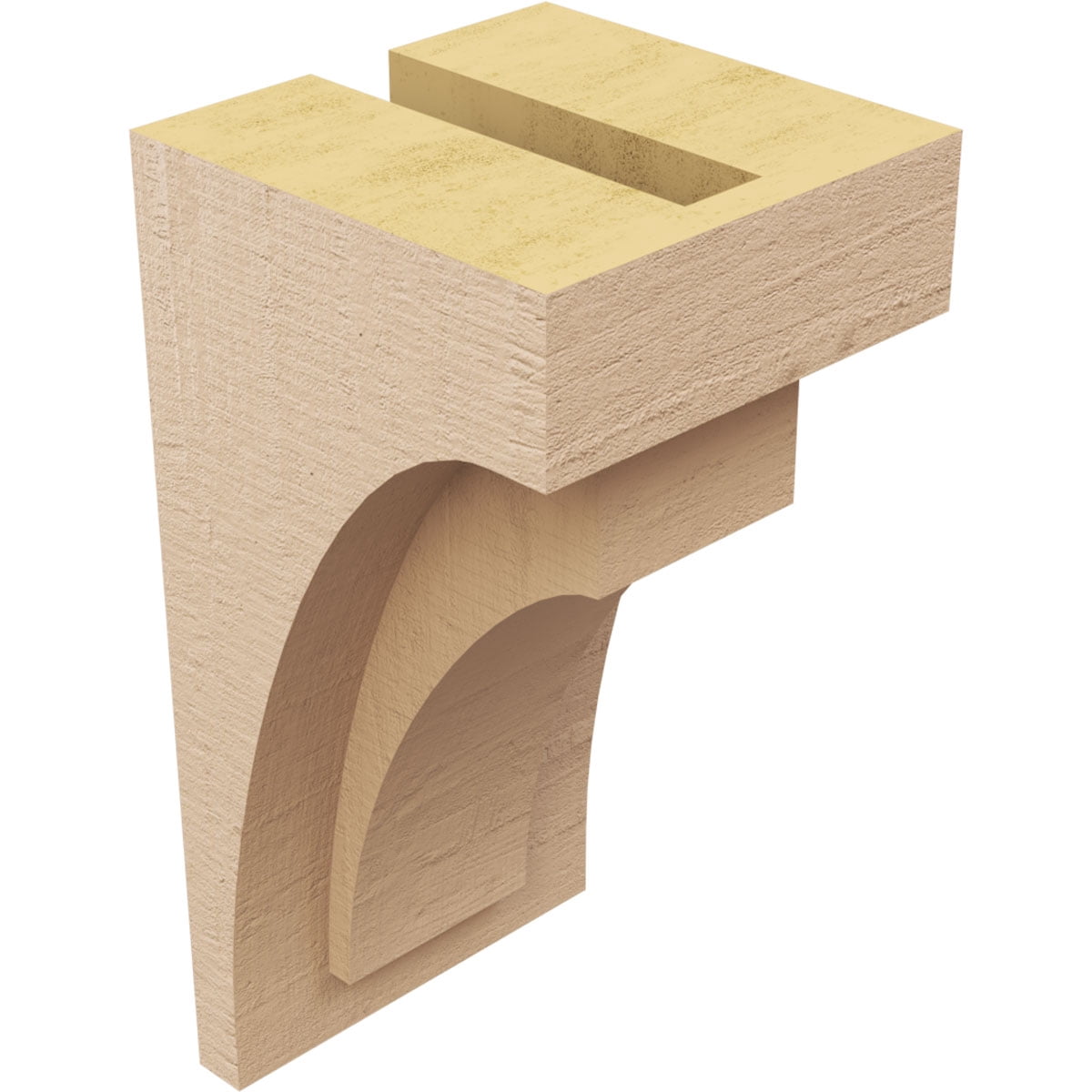 4"W x 4"D x 8"H Wide Rivera Rough Cedar Woodgrain TimberThane Corbel, Primed Tan