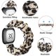 thumbnail image 4 of Correa compatible con Fitbit Sense/Versa 3 accesorio de correa con estampado elástico correa retráctil de repuesto para reloj inteligente Sense/Versa 3S - 5.3"-6.7"、Leopardo Fokelyi CZDZ-HY194-5, 4 of 6