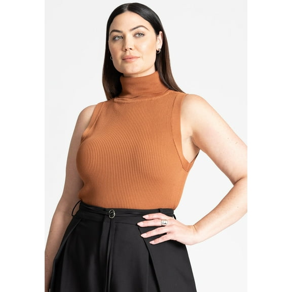 ELOQUII Women's Plus Size Turtleneck Layering Sweater