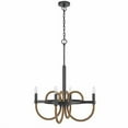 thumbnail image 5 of Cal Lighting Rowland 60W X 4 Metal/Burlap Roped Chandelier, 5 of 6