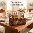 thumbnail image 5 of Best Choice Products Handwoven Silverware Organizer w/ Handle, 5 Compartment Flatware Organizer - Chestnut, 5 of 8