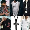 thumbnail image 4 of Jstyle Stainless Steel Black Cross Pendant Necklace for Men Lord's Prayer Necklace Heavy Wheat Chain 22 24 30 Inch, 4 of 7
