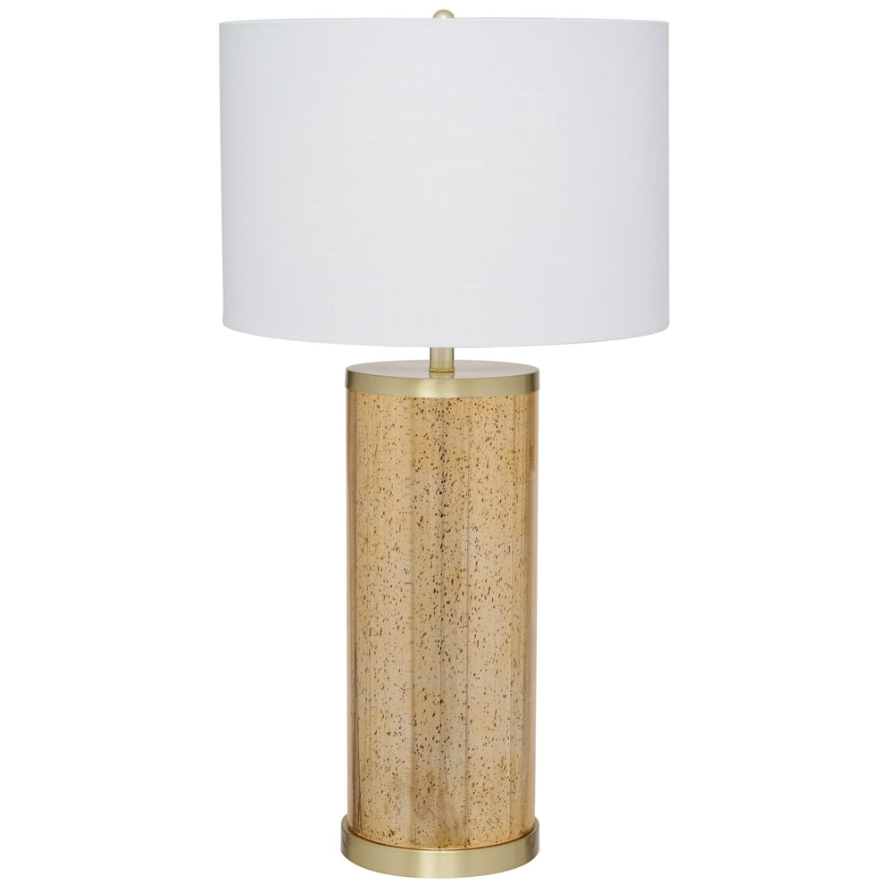 Cresswell Lighting 34" Modern Gold Tall Mercury Glass Pillar Table Lamp