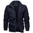 thumbnail image 1 of Chaqueta cargo de invierno EKLENTSON para hombre, cortavientos, forro polar, verde, 1 of 6