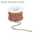 thumbnail image 2 of Uxcell 10 Yard 3mm Crystal Rhinestone Diamond Close Chain Trim for Sewing,Crafts,White Gems Orange Base, 2 of 5