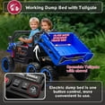 thumbnail image 6 of Arnahaishe 24V Two-seater Ride On Toys, 4WD 6X6 Electric Dump Truck with Remote Control, Music and Bluetooth for Kids 2-6, Blue, 6 of 10