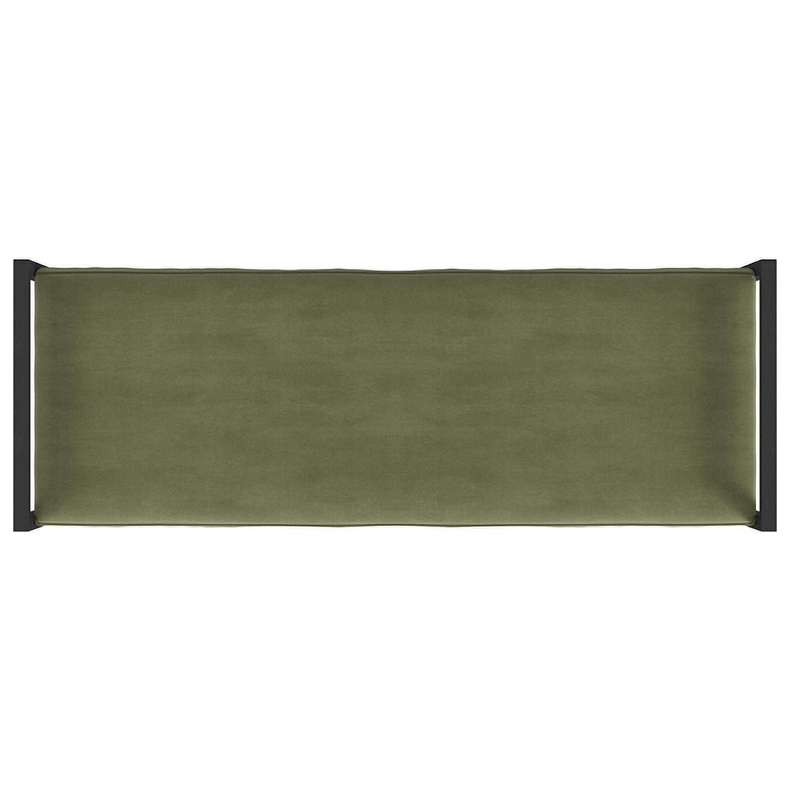 HomePop Modern Metal & Velvet Bench, 49.5"W x 17.25"D x 19"H, Light Sage Green/Black