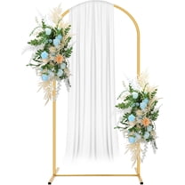Simple Rustic Arch 6FT Gold Metal Arch Backdrop Stand – Tall Upright Arched Wedding Flower ...