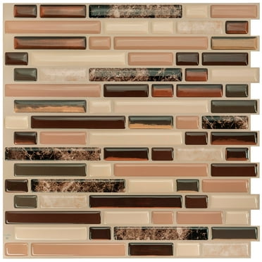 Sunday TILES Peel and Stick Backsplash Tiles - 4 Sheets of 10in x 10in - 3D Adhesive Peel and Stick Tile Backsplash for Kitchen, Bathroom, Wall Tiles