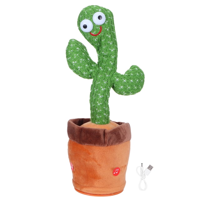 Juguetes de Peluche de Cactus, Juguete de Felpa Musical de Cactus de Canto de Baile Electrónico, Soporte para Grabación Brillante, Juguetes de Peluche para Ni?os, Aprendizaje Temprano Khall 3.11521E+12
