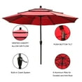 thumbnail image 2 of Clihome  10FT 3-Tiers Vented Round Market Umbrella with Crank Lift Red, 2 of 5
