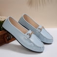 thumbnail image 4 of Aobny Flat Shoes Women Shoes Flats Business Casual Shoes Office Shoes Wedge Shoe Slip-On Blue Round Toe Soft Toe Summer Shoes,Size 36, 4 of 9