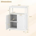 thumbnail image 3 of Costway Bathroom Floor Cabinet Freestanding Storage Organizer with 2 Doors Open Compartment White, 3 of 10