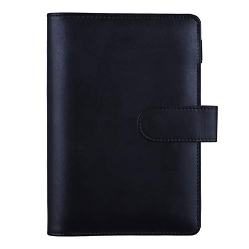 HAUTOCO A6 PU Leather Notebook Binder Refillable 6 Ring Binder for A6 ...