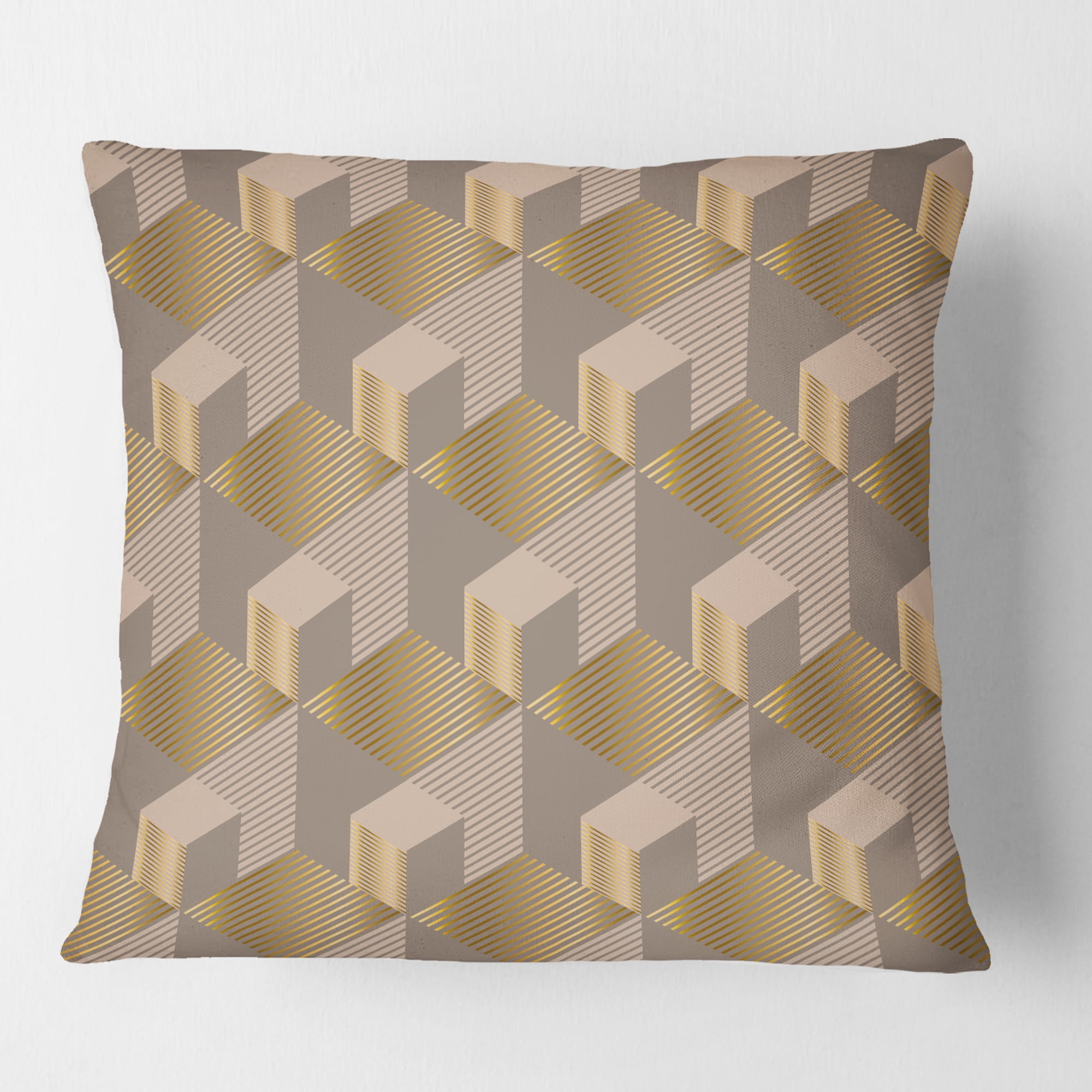Designart Retro Square Design V' Mid-Century Modern Throw Pillow - 16x16
