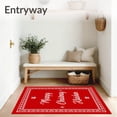 thumbnail image 3 of ODIKA 5'x7' Machine Washable Non-Slip Area Rug, Jolly Season Greeting Front Porch Welcoming High Traffic Rug, Red, 642000, 3 of 5