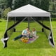 thumbnail image 2 of Costway 3x3m Carpa Plegable Instantáneo de Exterior Tienda de Patas Inclinadas con Paredes Laterales Altura Regulable para Patio Playa, 2 of 10