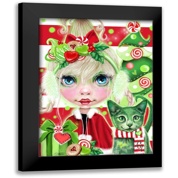 Christmas Cindy 12x14 Black Modern Framed Museum Art Print Titled - Sheena Pike Art And Illustration