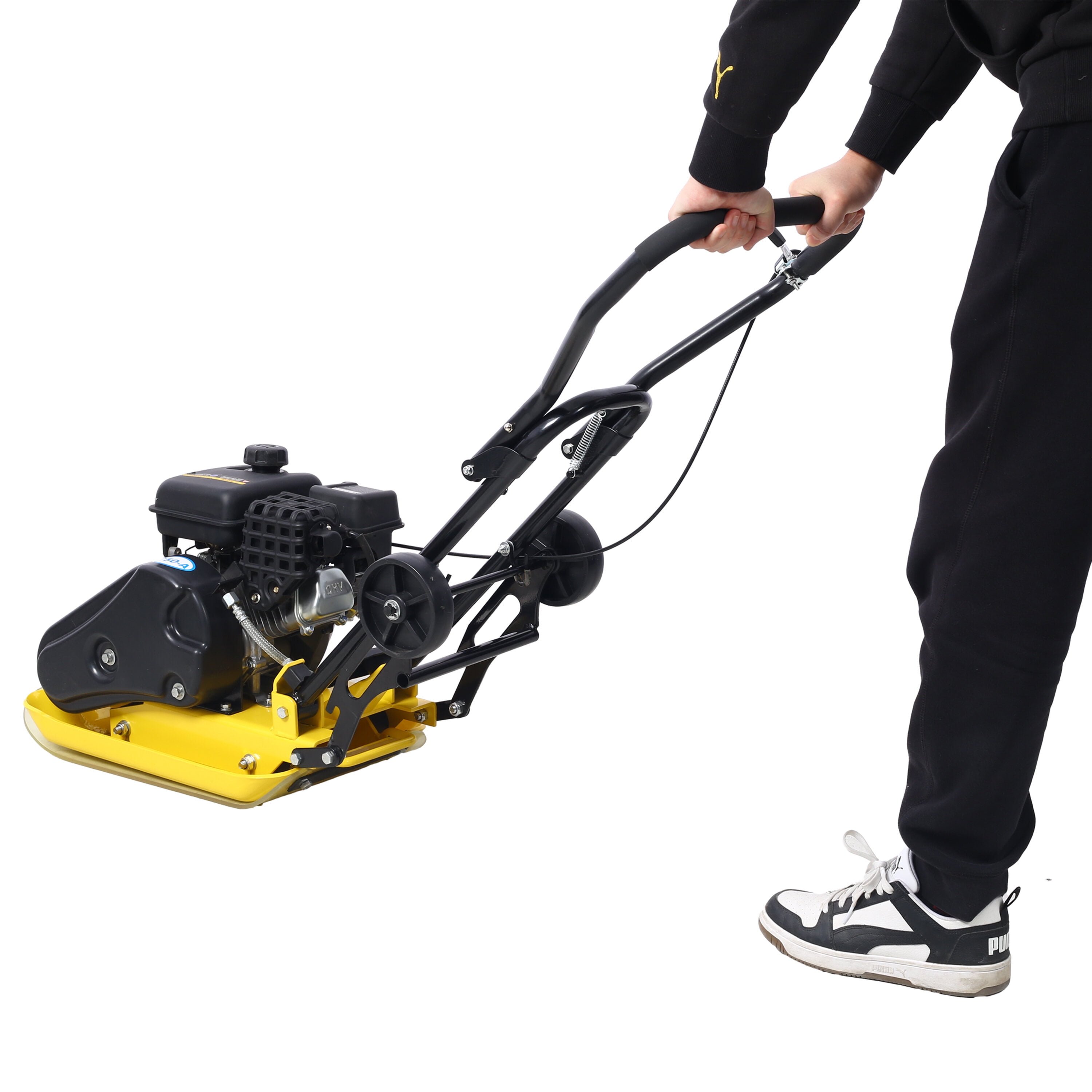 Cordless Drill 2.5HP Plate Compactor Gas 79.7cc 8200N Force Construction Concrete Tamper Machine Power Paver 19.3 x 12.6" Plate,EPA compliant,Impact Driver