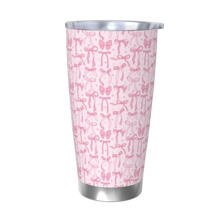 

Ocsxa Ribbon Bow Pattern 20oz Travel Coffee Mug with Flip Lid Stainless Steel Insulated Insulated Coffee Mug Thermal Cup with Splash Proof Sliding Lid-Without Straw