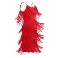 thumbnail image 2 of IBTOM CASTLE Fringe Tassel 1920s Flapper Dress for Girls Latin Dance Dress Gatsby Party Ballroom Competition Performance Solo Salsa Outfit Red, 2 of 7