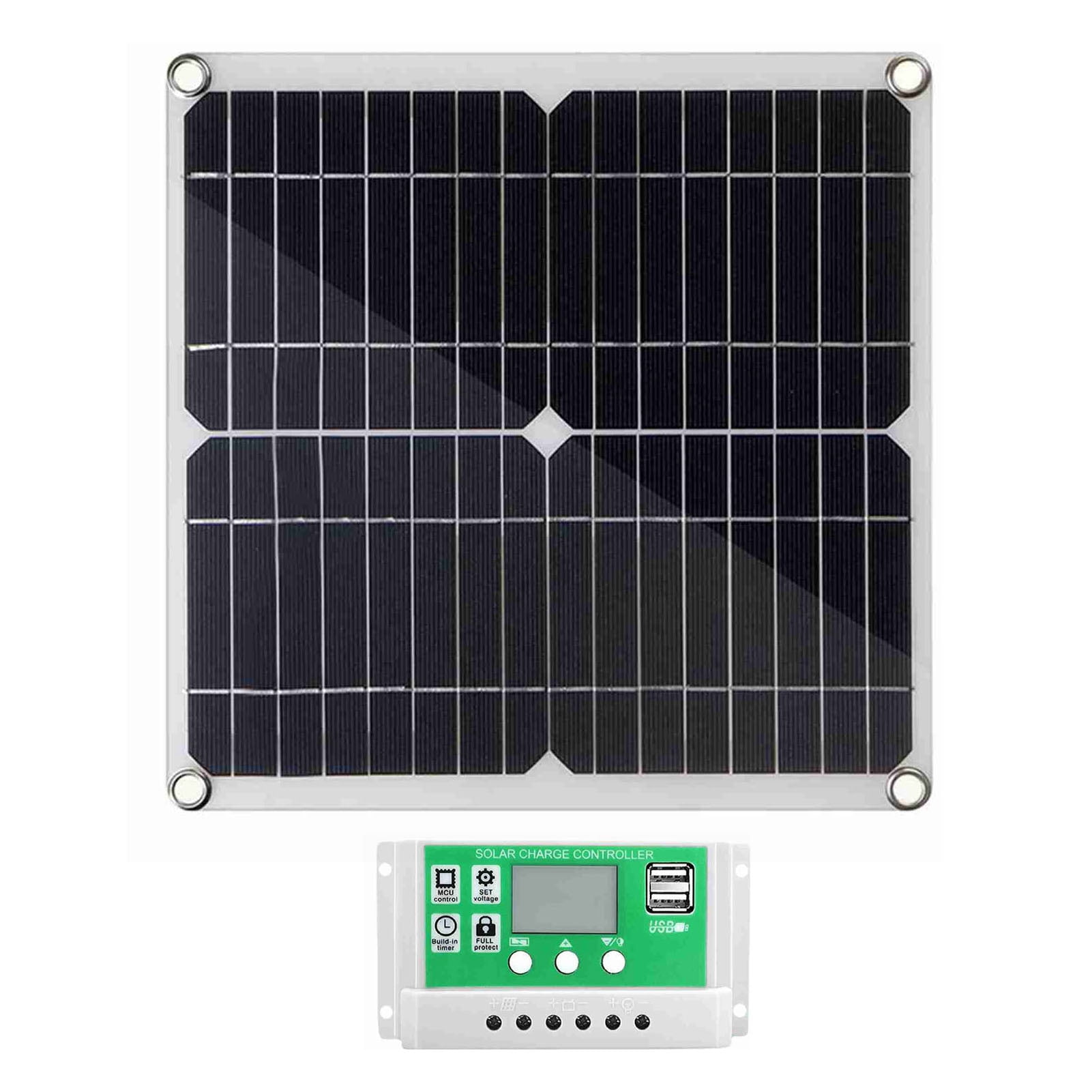 Elowen solar panel kit Home 20 Watt 12 Volt Solar Panel Kit Monocrystalline Solar Panel + 40A PWM Charge Controller + Battery Clips 22% High-Efficiency for RV Boats Trailer Off-Grid System