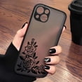 thumbnail image 1 of Fashion Rose Butterfly Logo Phone Case For Apple iPhone 14 13 12 11 XS Mini Pro Max 8 7 XR X Matte Frosted Translucent LXY, 1 of 6