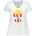 thumbnail image 3 of Inktastic Cute Kawaii Popcorn Women's Plus Size V-Neck T-Shirt, 3 of 5