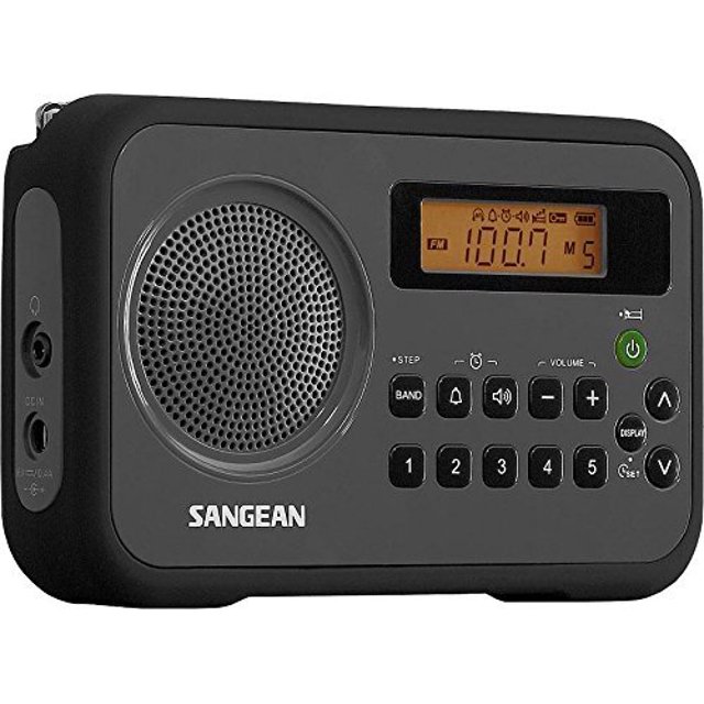 Sangean Radio Réveil Double Numérique Compact AM/FM avec Haut-Parleur Intégré et Grand Écran Rétroéclairé Facile à Lire