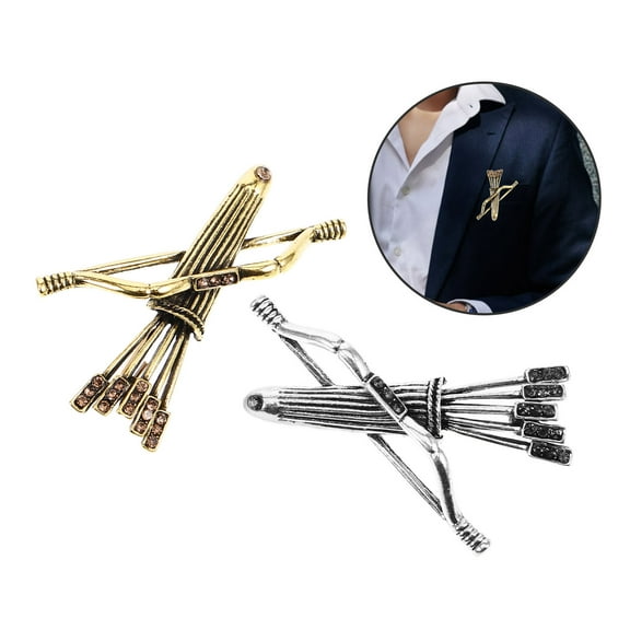 FRCOLOR  2 Pcs Blue Brooch Pins Wedding Bow and Arrow Men's Man