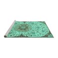 thumbnail image 2 of Ahgly Company Machine Washable Indoor Square Persian Turquoise Blue Traditional Area Rugs, 3' Square, 2 of 4