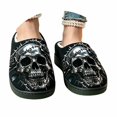 thumbnail image 2 of Skull Women Men Memory Foam Fuzzy Slippers Warm Indoor Outdoor House Shoes, 2 of 9