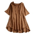 thumbnail image 1 of Gibobby Playera&nbsp;Moda Blusa informal larga suelta con flores, camisa de manga con botones estampados, blusa para mujer con cuello redondo（Anaranjado， XXL), 1 of 3