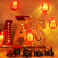 thumbnail image 3 of Lantern String Lights Mini Kerosene Lamp for Indoor Outdoor Patio Garden Holiday Home Wedding Party Christmas Tree New Year Decorations (20FT 40 LED, Red), 3 of 5